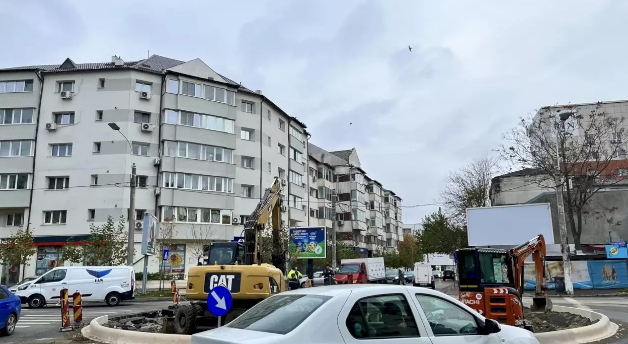 Se construiește un sens giratoriu în București, lângă Bd. Unirii