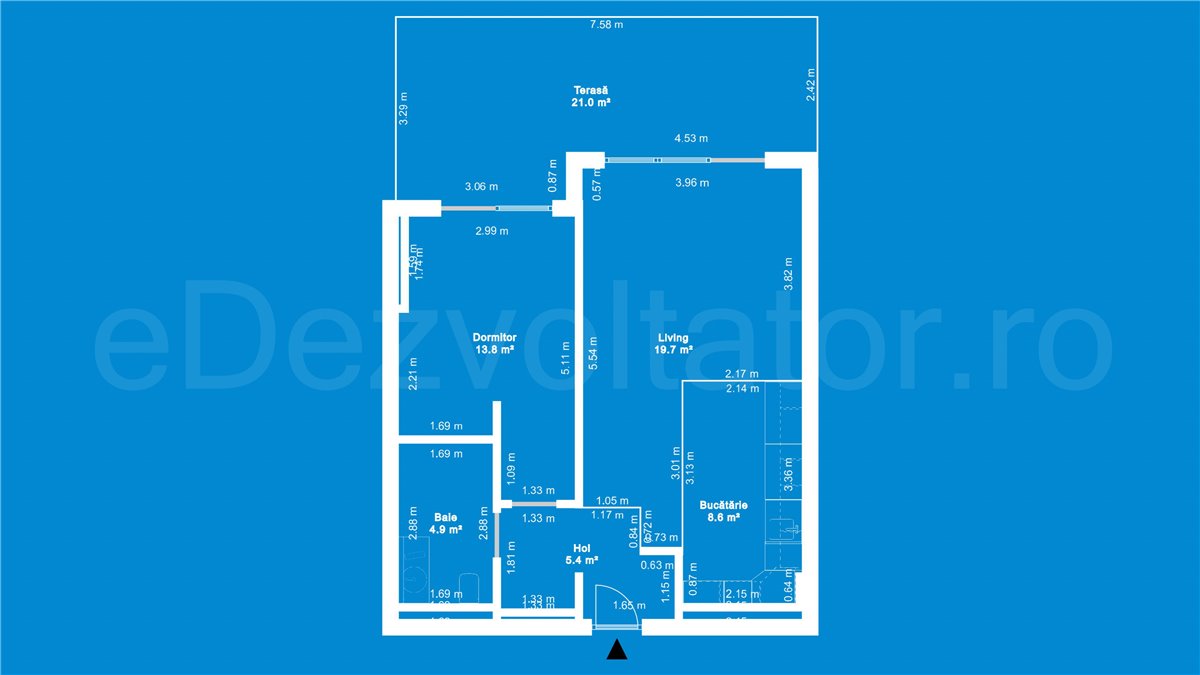 Apartament 2 Camere 74mp iResidence