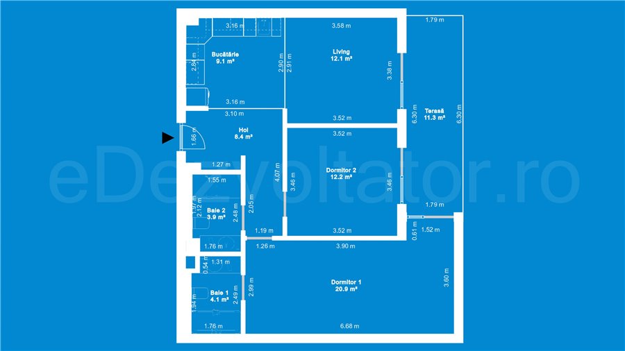 Apartament 3 Camere 82mp iResidence