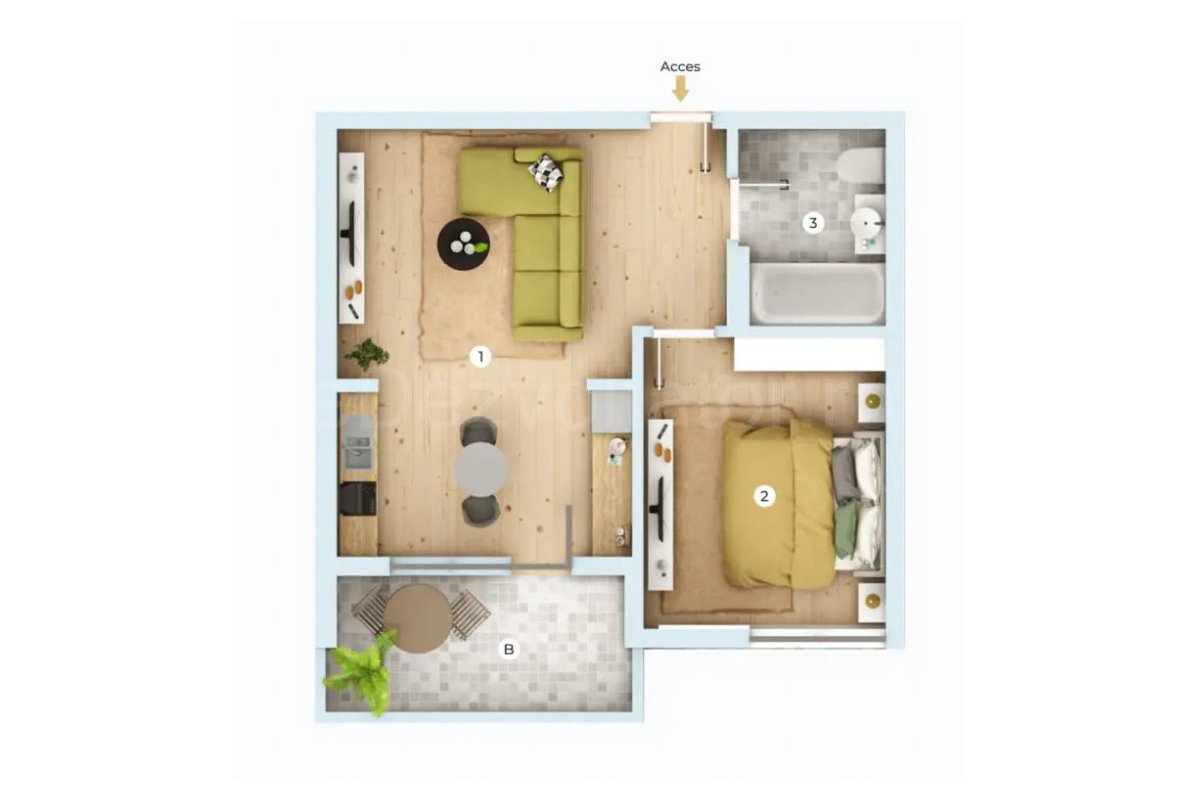 Apartament 2 Camere 49mp Siena Residence 3