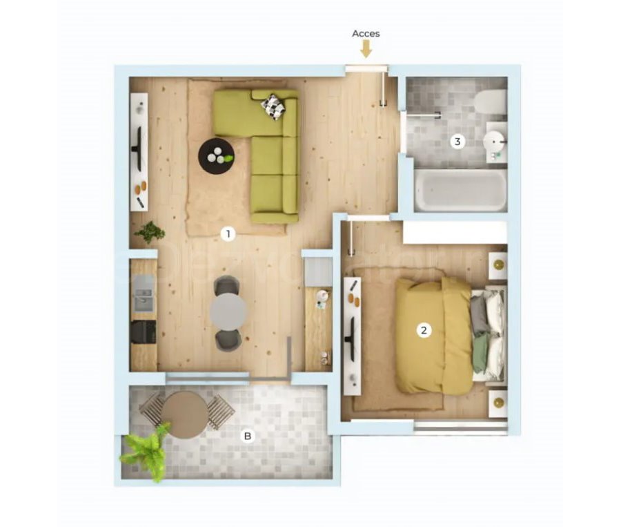 Apartament 2 Camere 49mp Siena Residence 3