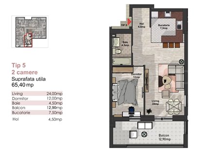 Apartament 2 Camere 65mp Premium Town Residence