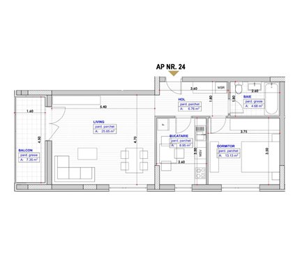 Apartament 2 Camere 67mp Tornadei Residence 4