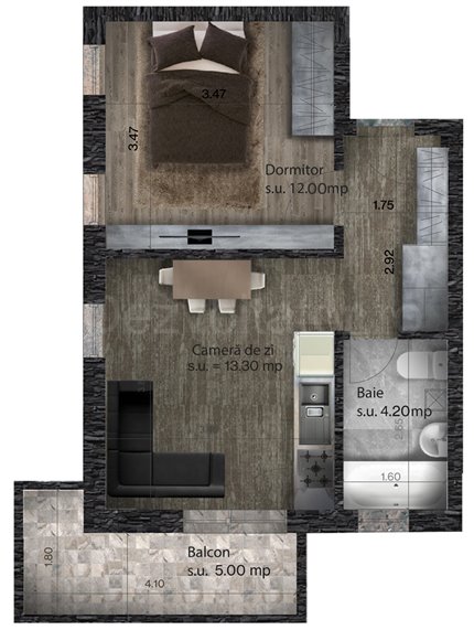 Apartament 2 Camere 39mp Habitat Residence
