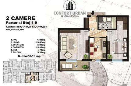 Apartament 2 Camere 58mp Confort Urban Residence Rahova