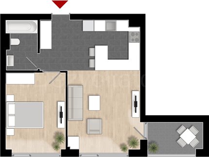Apartament 2 Camere 54mp Palmyra Residence