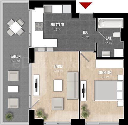 Apartament 2 Camere 60mp Palmyra Residence