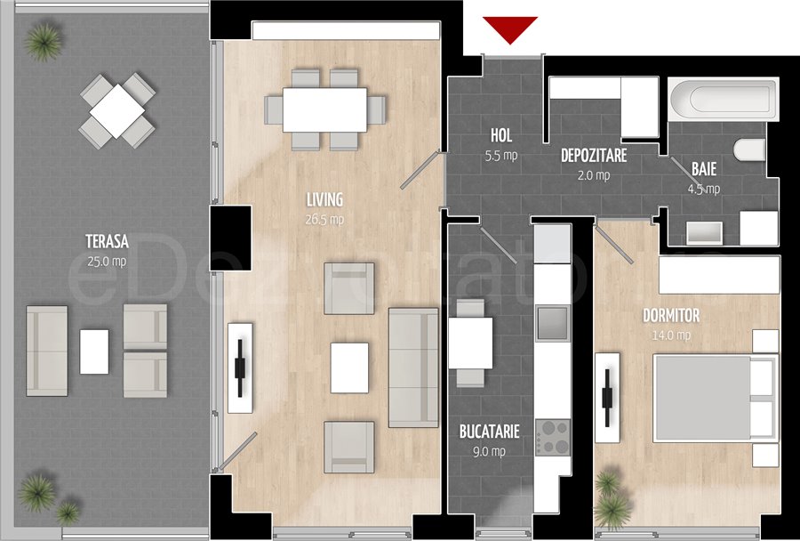 Apartament 2 Camere 87mp Palmyra Residence