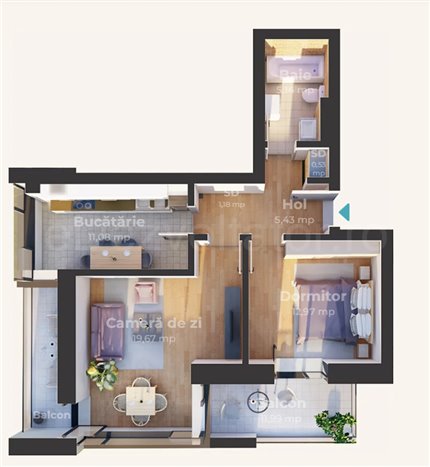 Apartament 2 Camere 68mp Pipera Concept