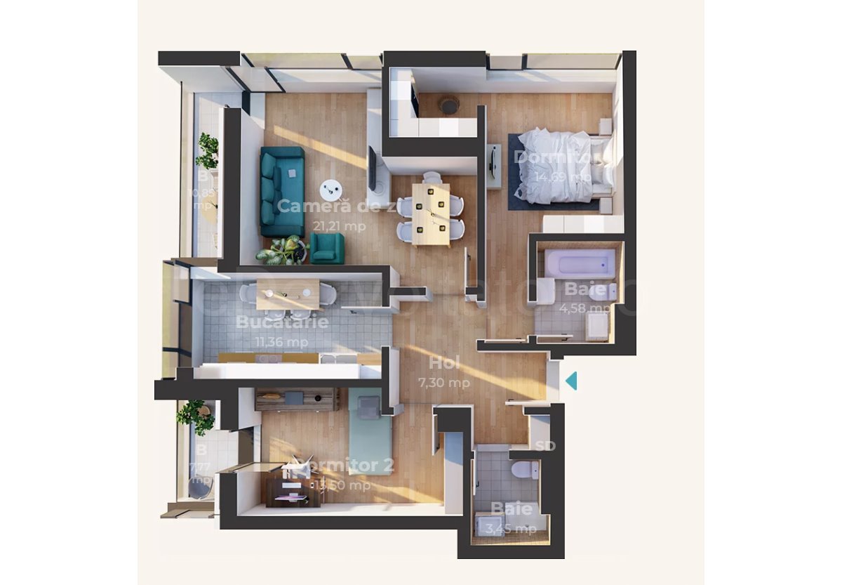 Apartament 3 Camere 89mp Pipera Concept