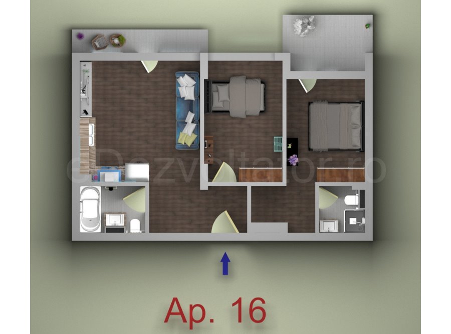 Apartament 3 Camere 66mp Jasmine Residence Pallady