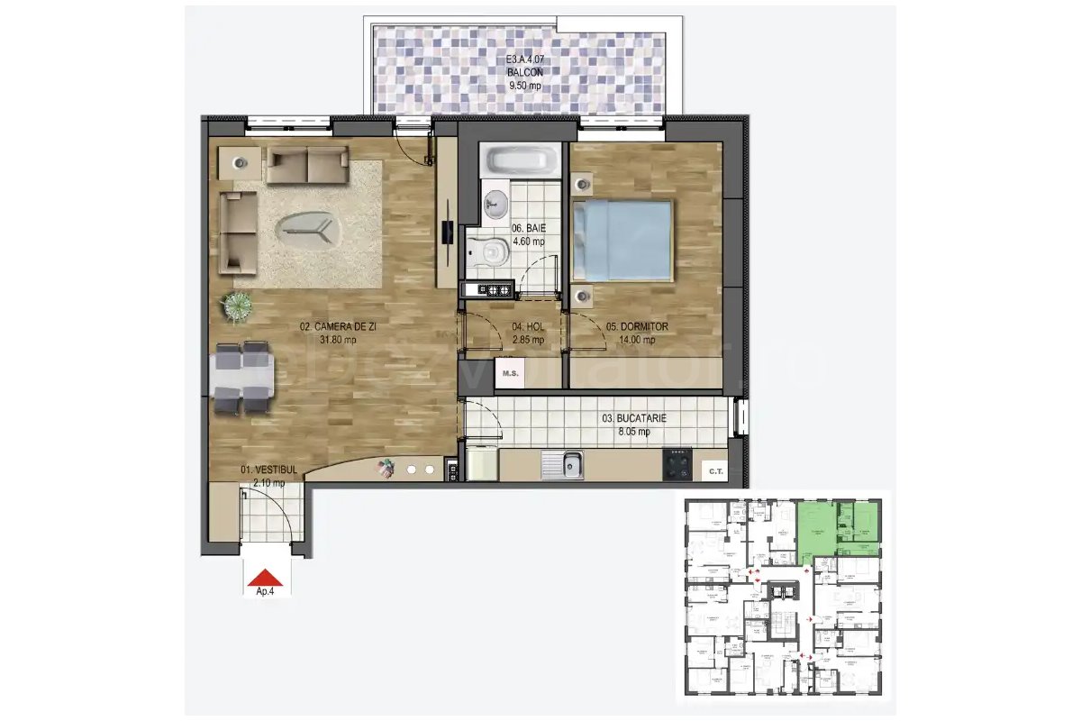 Apartament 2 Camere 73mp Obor Est Residence