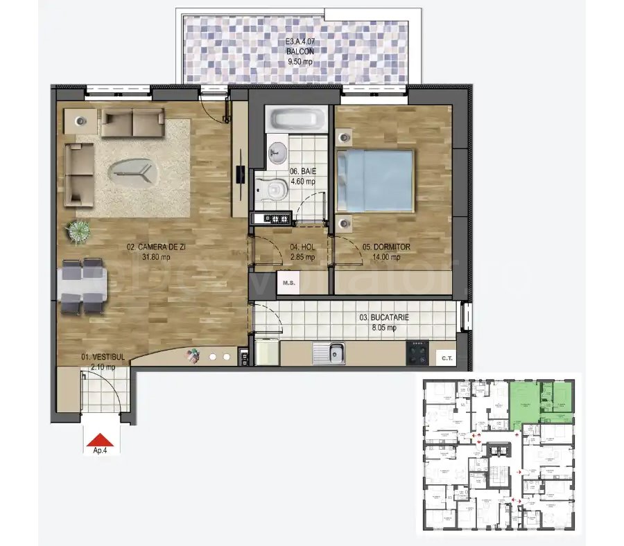 Apartament 2 Camere 73mp Obor Est Residence