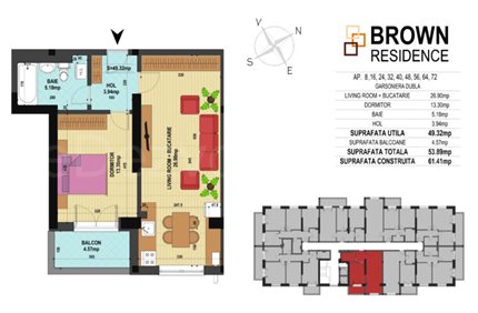 Apartament 2 Camere 54mp Brown Residence - Metalurgiei Park Residence faza 2