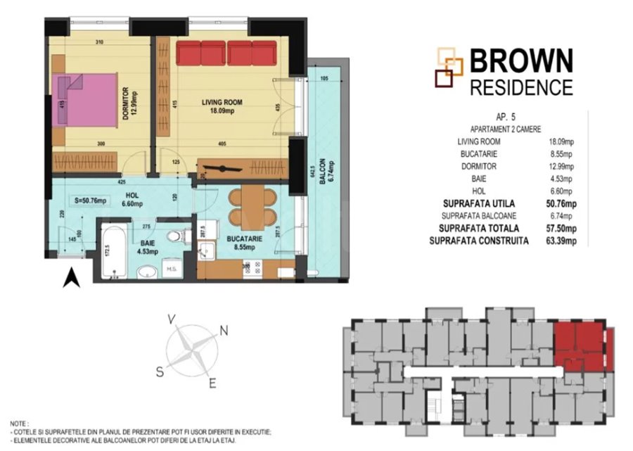 Apartament 2 Camere 58mp Brown Residence - Metalurgiei Park Residence faza 2