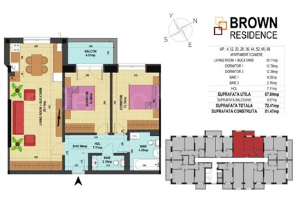 Apartament 3 Camere 72mp Brown Residence - Metalurgiei Park Residence faza 2