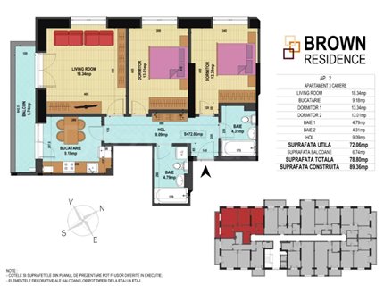 Apartament 3 Camere 79mp Brown Residence - Metalurgiei Park Residence faza 2