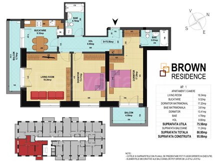 Apartament 3 Camere 87mp Brown Residence - Metalurgiei Park Residence faza 2