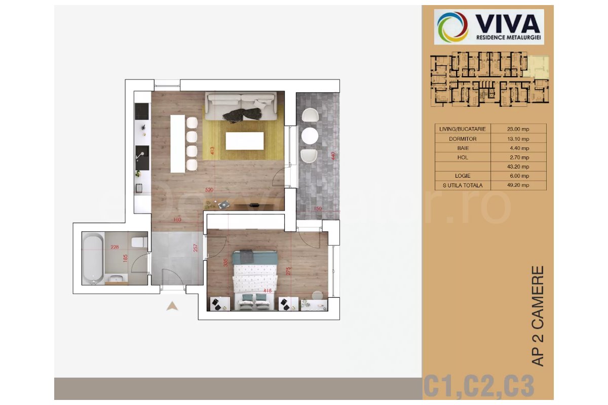 Apartament 2 Camere 49mp Viva Residence - Metalurgiei Park Residence faza 2