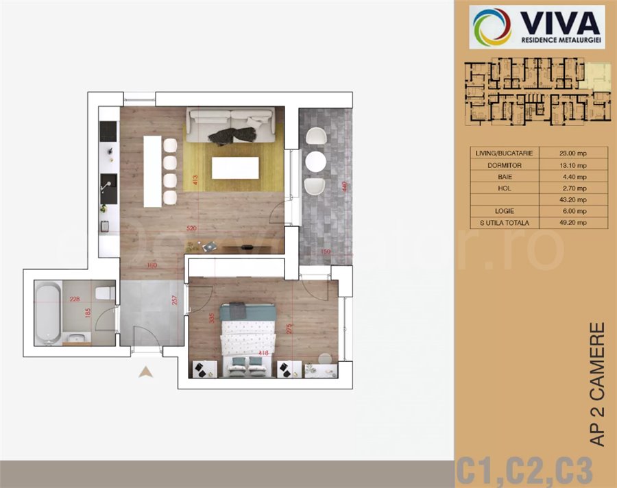 Apartament 2 Camere 49mp Viva Residence - Metalurgiei Park Residence faza 2
