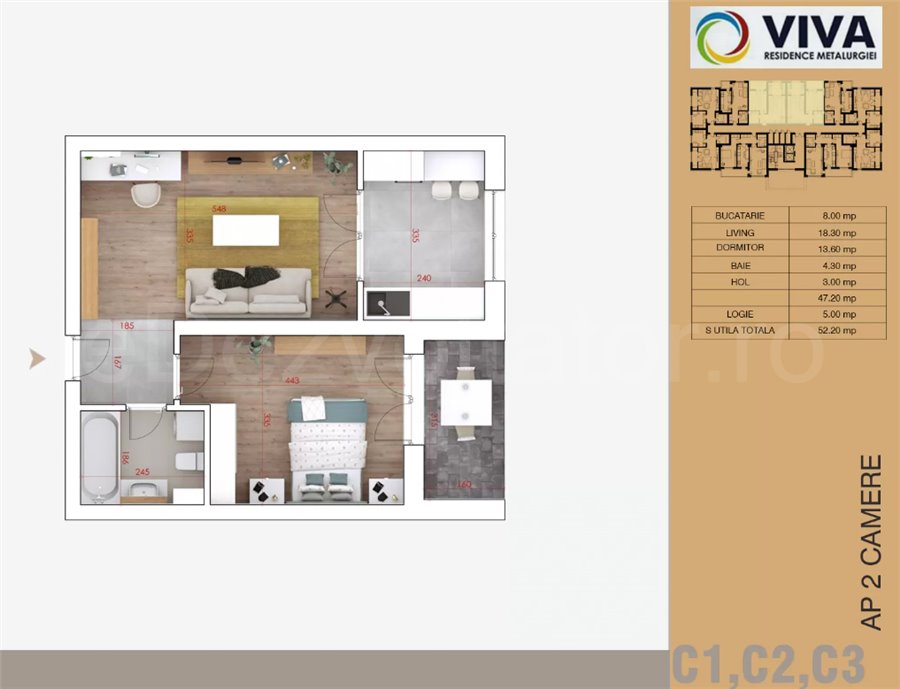 Apartament 2 Camere 52mp Viva Residence - Metalurgiei Park Residence faza 2