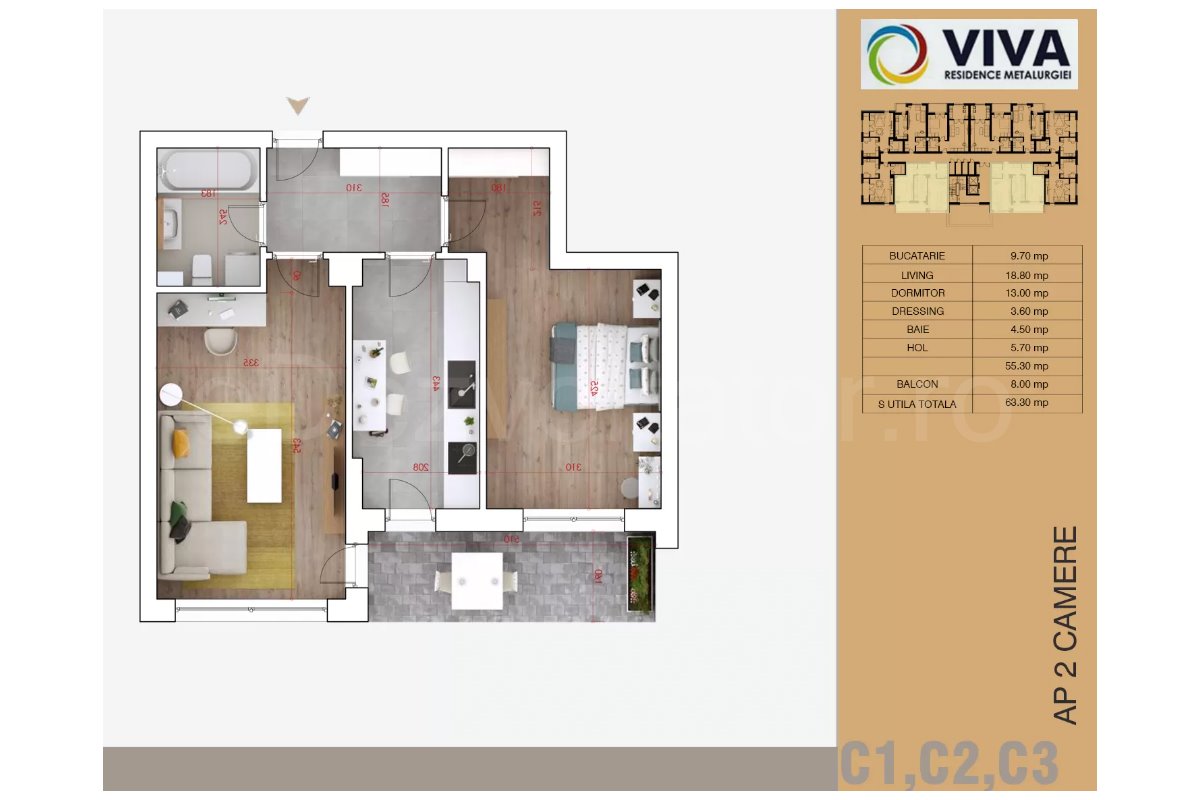 Apartament 2 Camere 63mp Viva Residence - Metalurgiei Park Residence faza 2