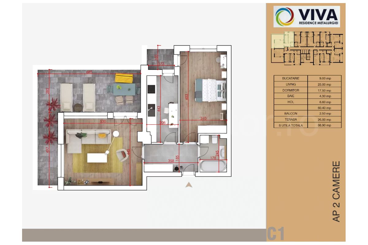 Apartament 2 Camere 89mp Viva Residence - Metalurgiei Park Residence faza 2