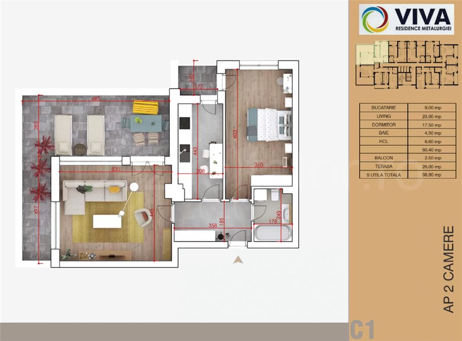 Apartament 2 Camere 89mp Viva Residence - Metalurgiei Park Residence faza 2