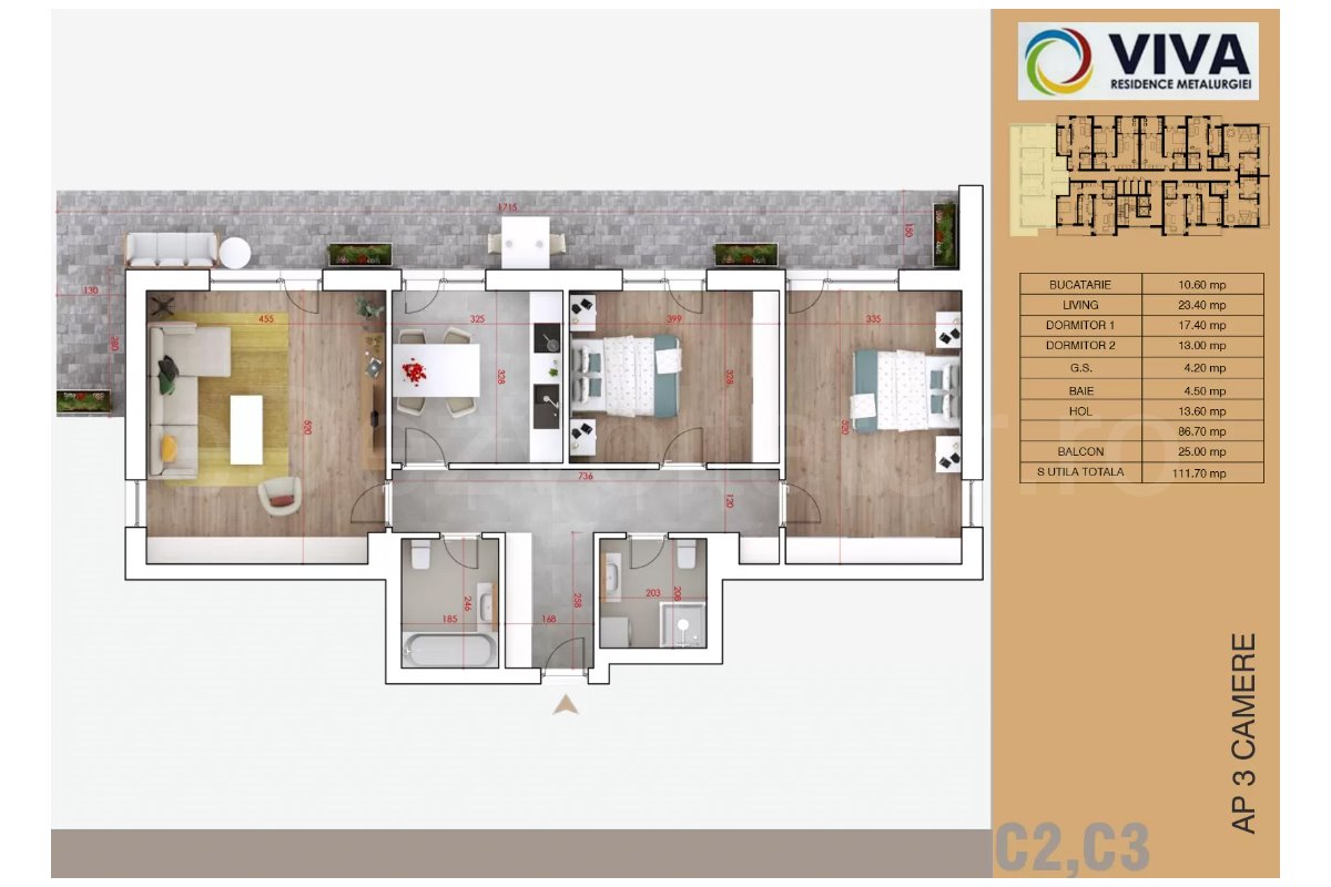 Apartament 3 Camere 112mp Viva Residence - Metalurgiei Park Residence faza 2
