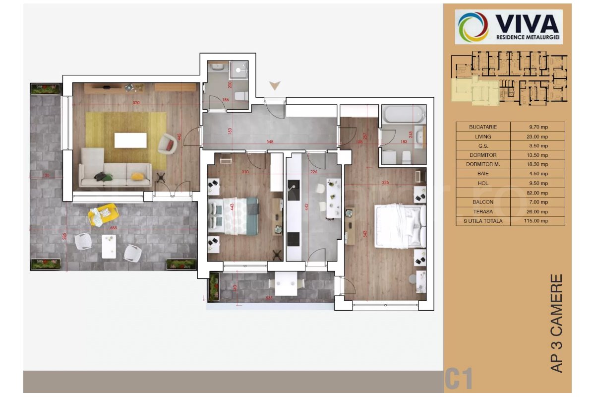 Apartament 3 Camere 115mp Viva Residence - Metalurgiei Park Residence faza 2