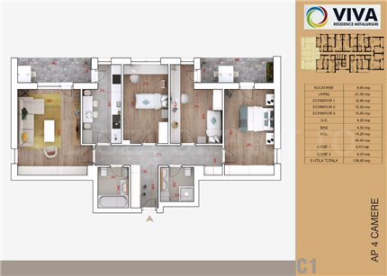Apartament 4 Camere 107mp Viva Residence - Metalurgiei Park Residence faza 2