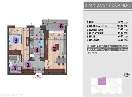 Apartament 2 Camere 55mp Aimee Residence Brancoveanu