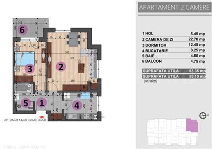 Apartament 2 Camere 58mp Aimee Residence Brancoveanu