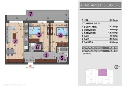 Apartament 3 Camere 78mp Aimee Residence Brancoveanu