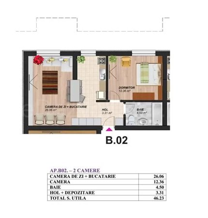 Apartament 2 Camere 46mp Palm Residence Oltenitei