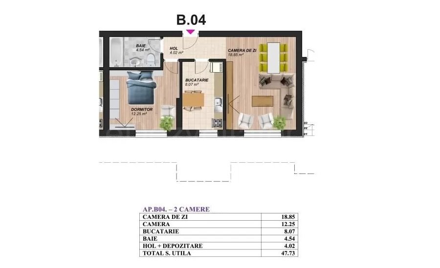 Apartament 2 Camere 48mp Palm Residence Oltenitei