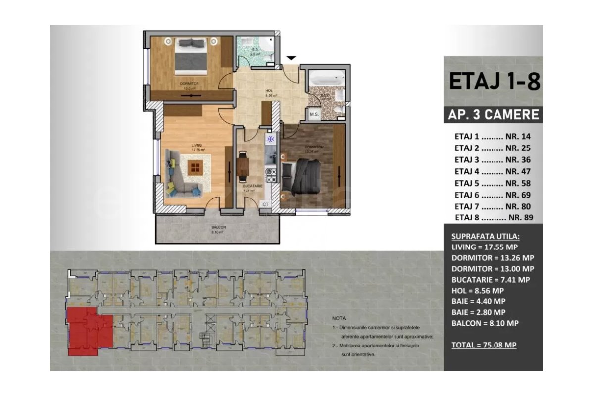 Apartament 3 Camere 75mp Family Ideal Residence
