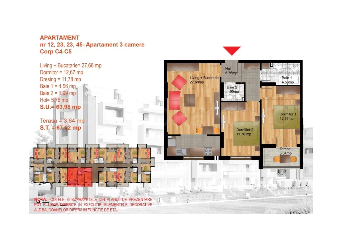 Apartament 3 Camere 68mp Look Residence Berceni