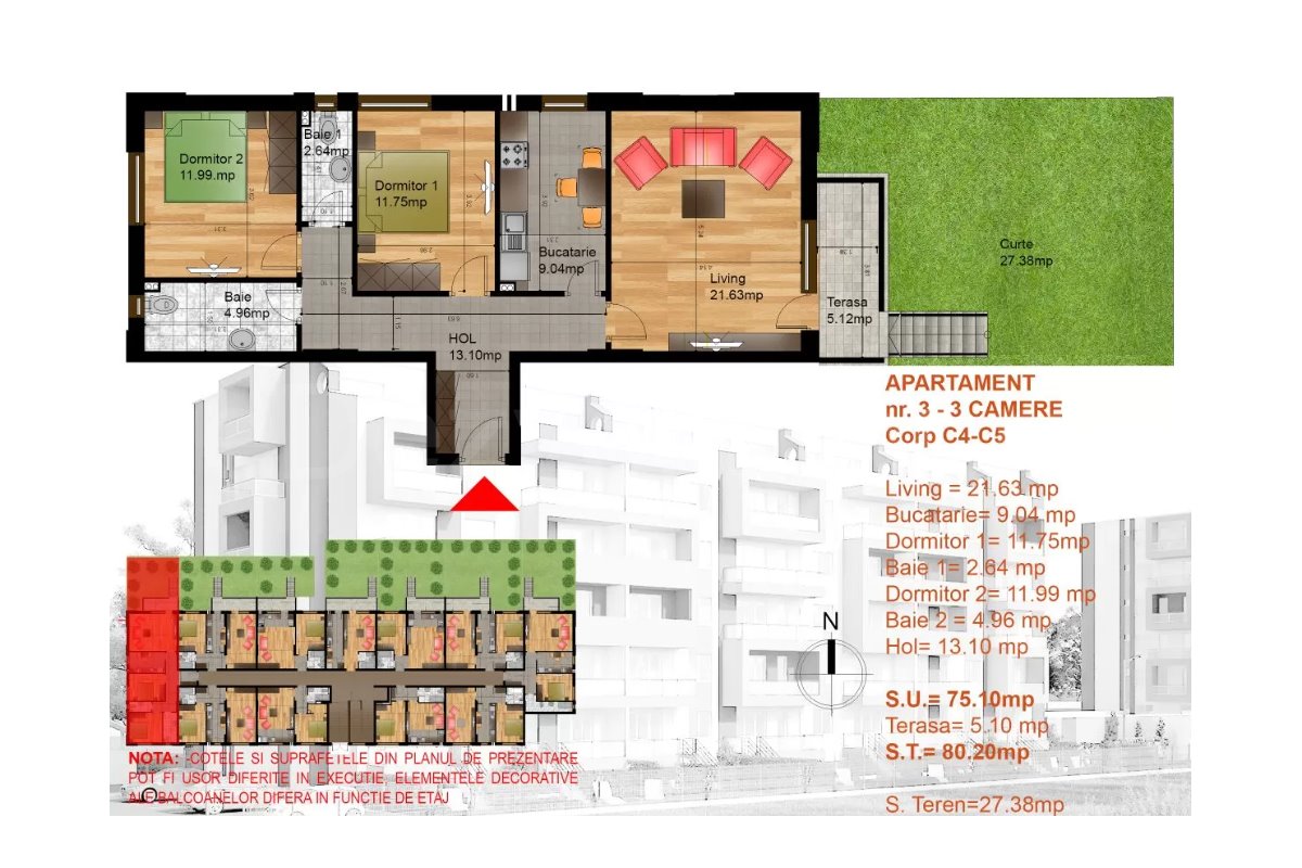 Apartament 3 Camere 80mp Look Residence Berceni