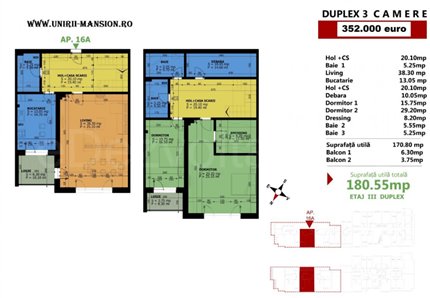 Apartament 3 Camere 181mp Unirii - Mansion