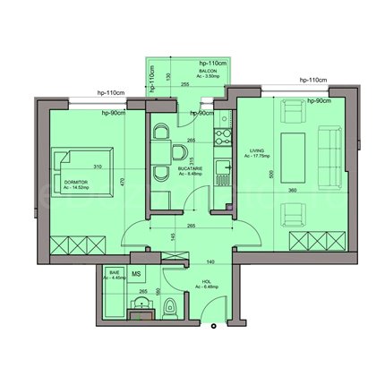 Apartament 2 Camere 55mp Top Rezidential