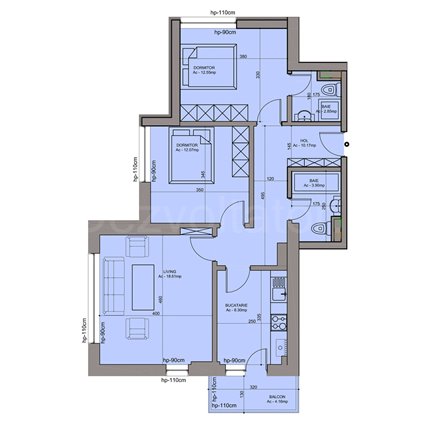 Apartament 3 Camere 73mp Top Rezidential