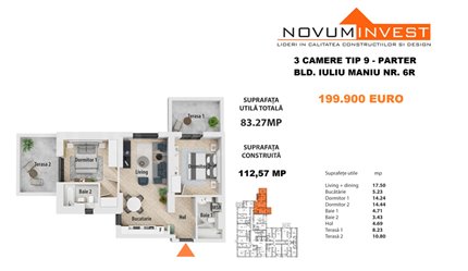 Apartament 3 Camere 83mp Novum Politehnica