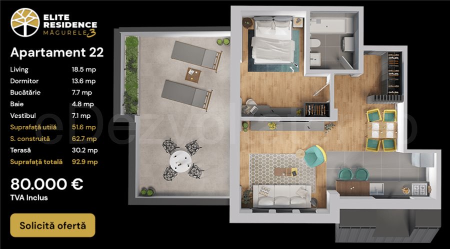 Apartament 2 Camere 82mp Elite Residence Măgurele 3