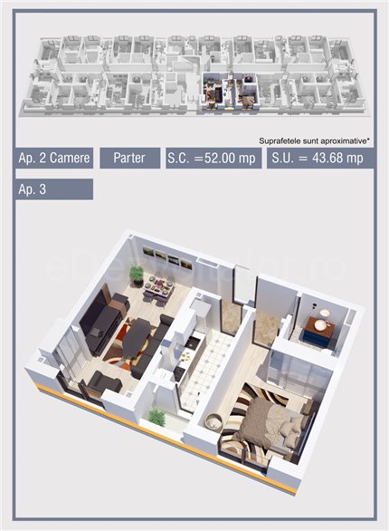 Apartament 2 Camere 44mp Green Park Residence
