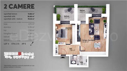 Apartament 2 Camere 70mp V22 Virtutii Park Residence