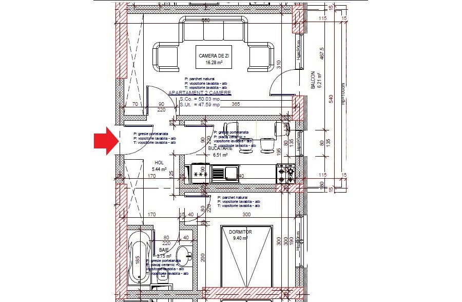Apartament 2 Camere 48mp M&T Residence