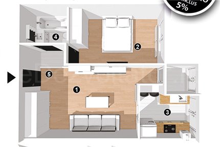 Apartament 2 Camere 48mp Avangarde City 3