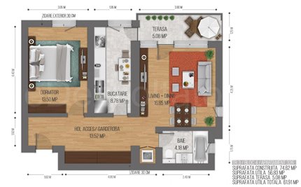 Apartament 2 Camere 62mp Transparent Residence 3
