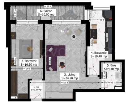 Apartament 2 Camere 68mp Oxy Residence